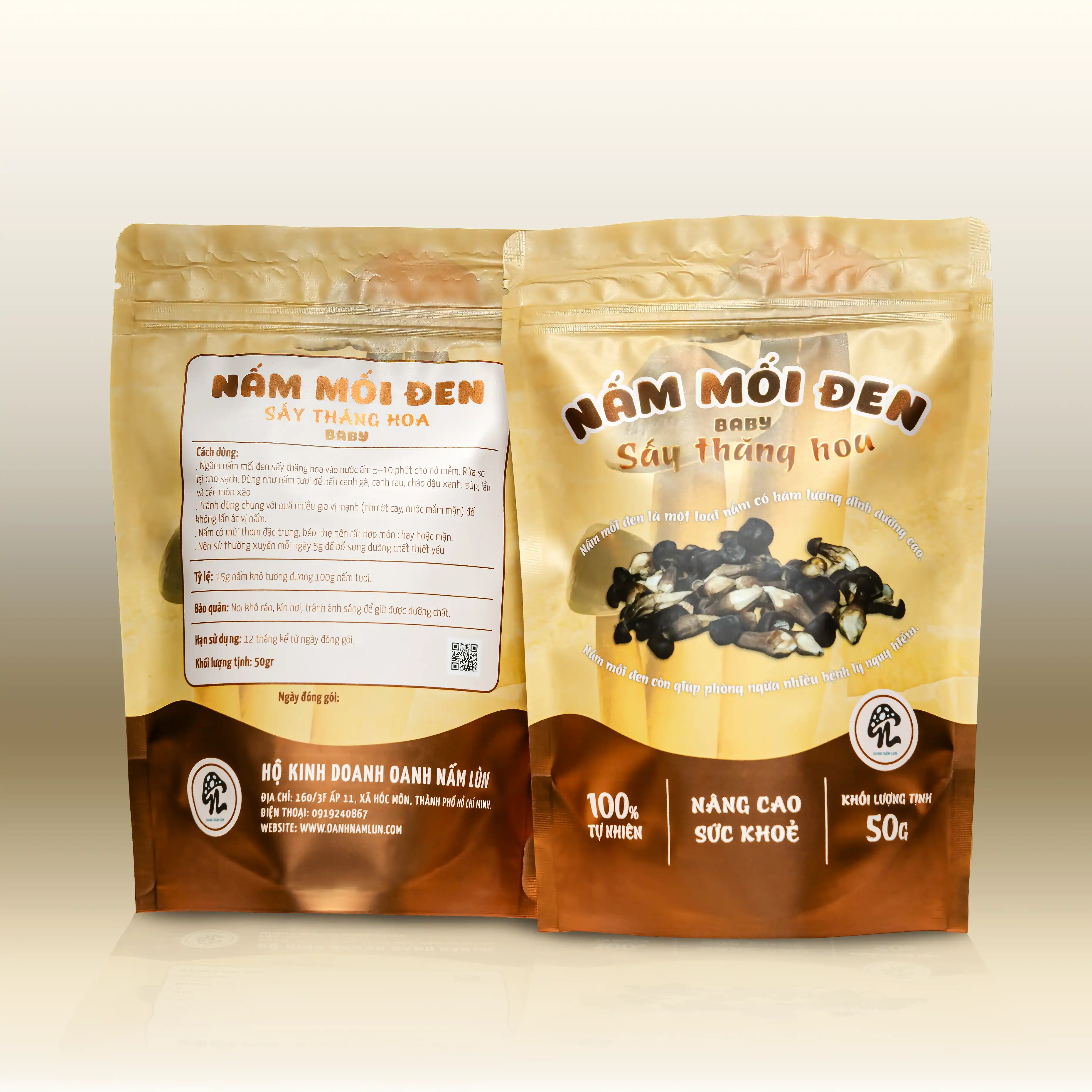 Nấm mối đen sấy thăng hoa loại baby (50g)